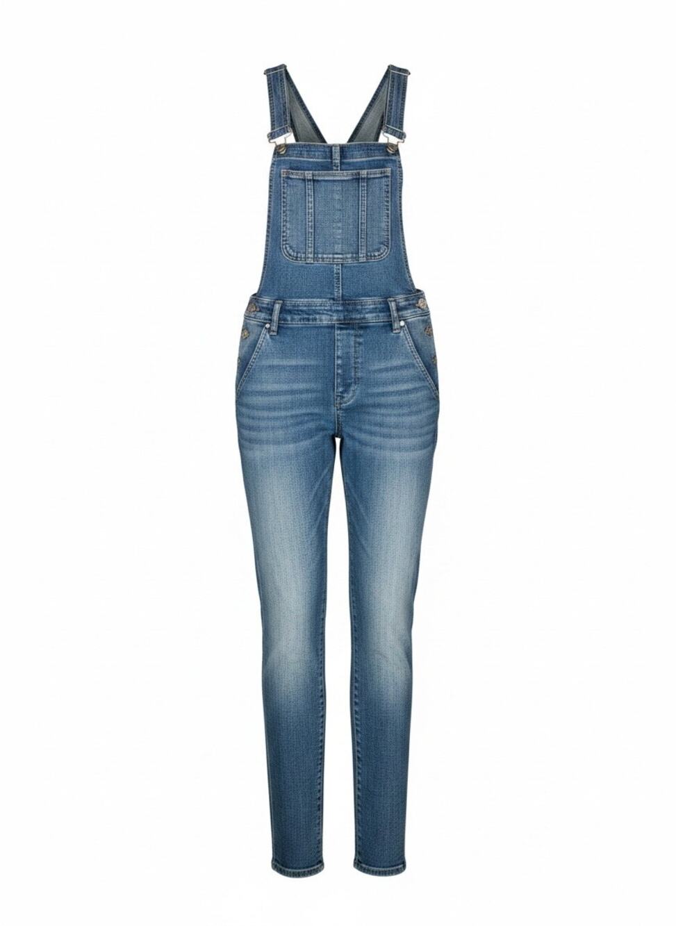 Madewell Skinny Overalls XS | Medium Wash | Raw Hem | Side Zip | Bib Pocket